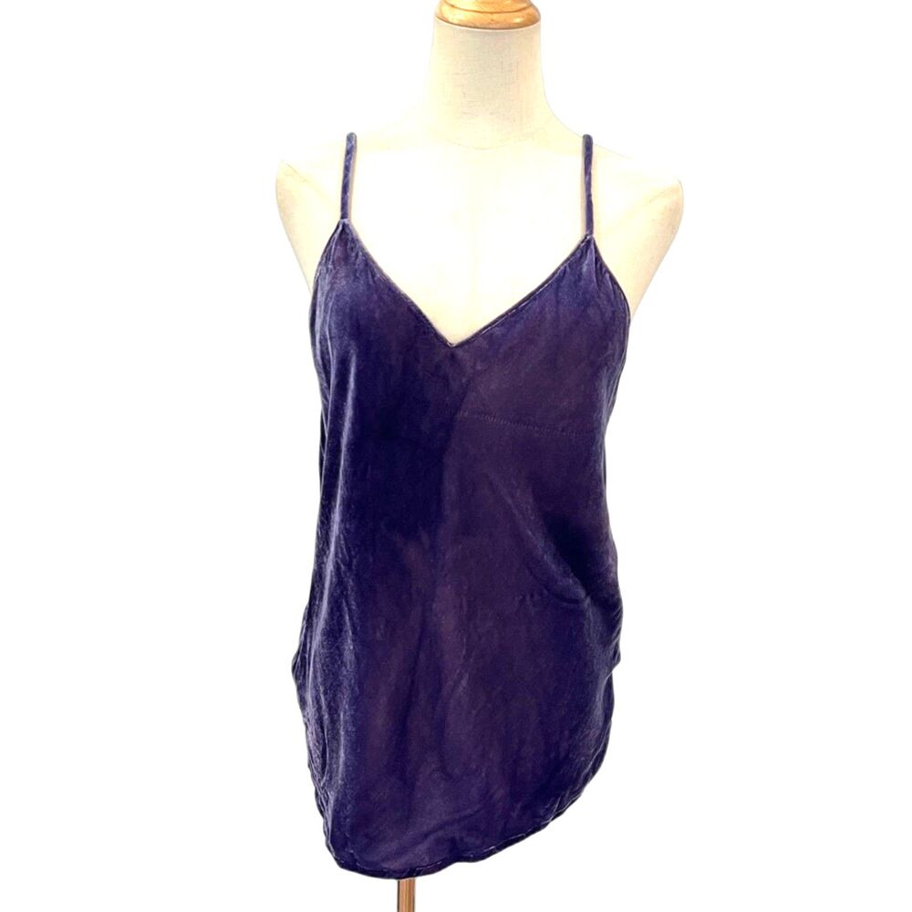 Reformation Purple Velvet Cami Tank Top Silk Blend Small